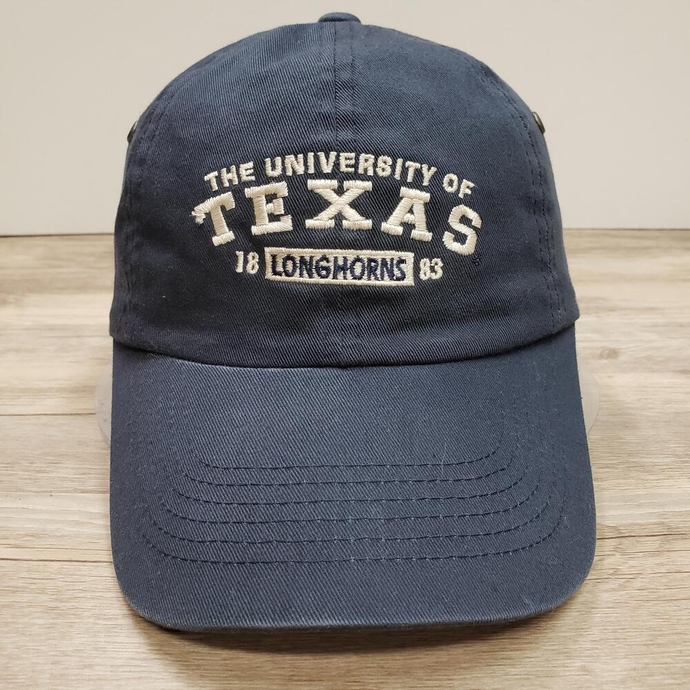 Texas Longhorns Hat Cap Strap Back Mens One Size Blue NCAA Football Headmaster